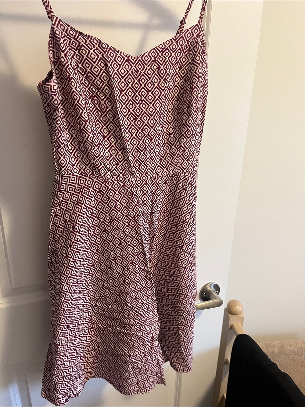Old Navy Burgundy Diamond-Print Spaghetti-Strap Midi Dress